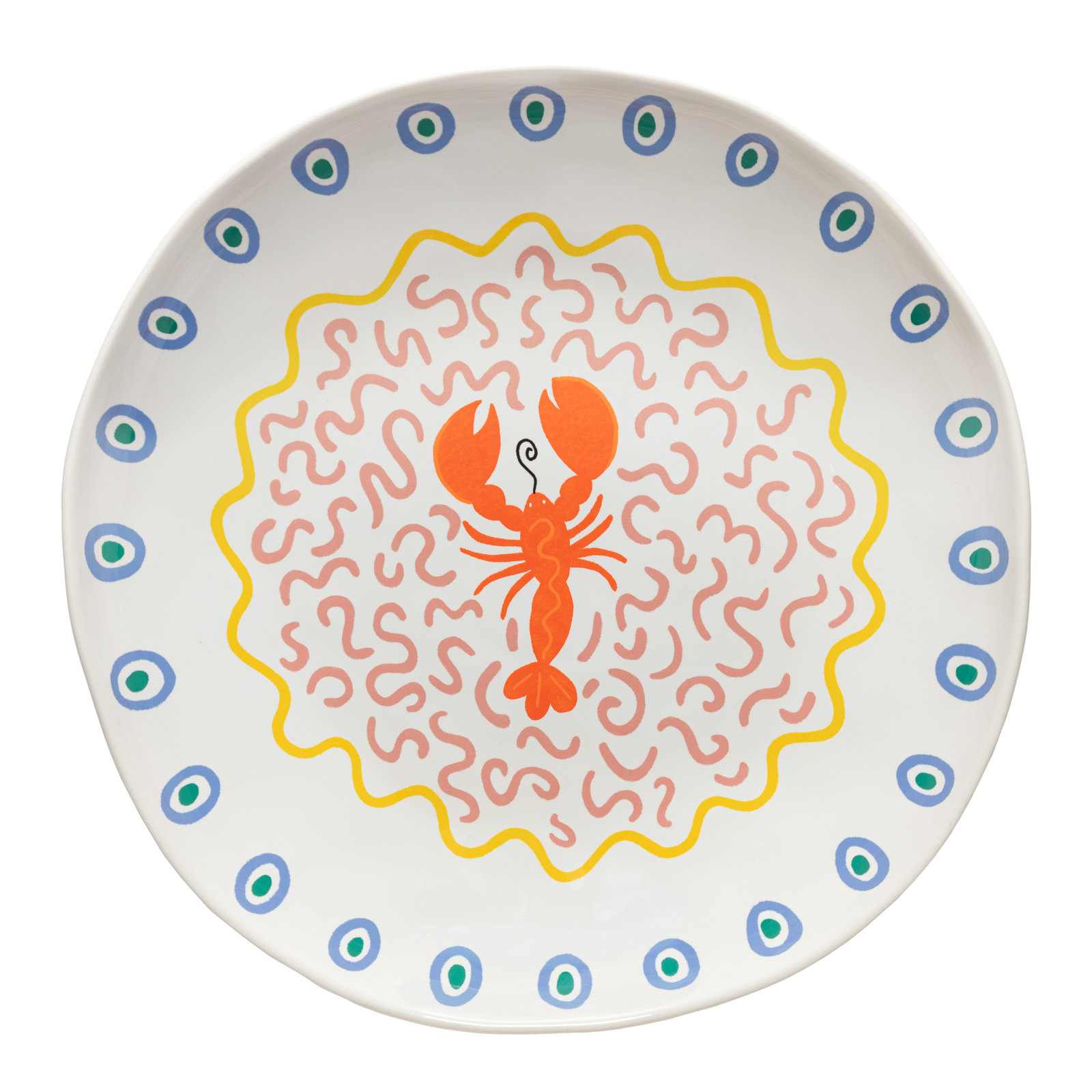 Summer Bliss Serving Bowl, Lobster White