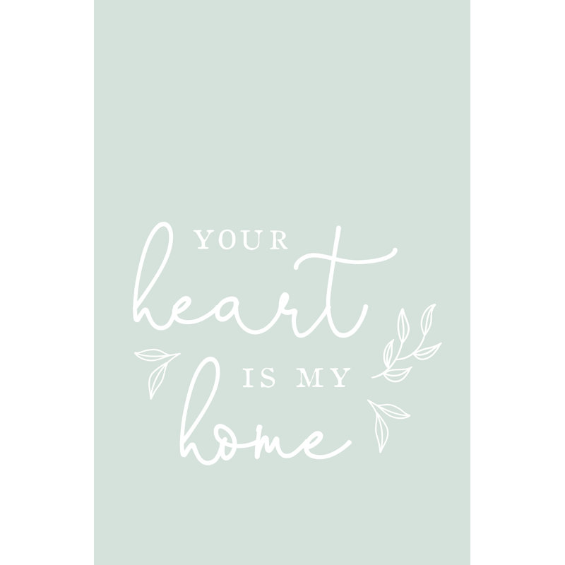 Heart Is Home Sage - Wrapped Canvas Print, 46cm H x 30cm W x 3.8cm D