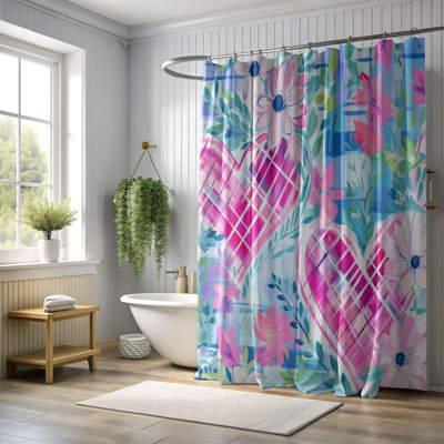 Plaid Heart Designs - Rideau de douche standard 1 pièce