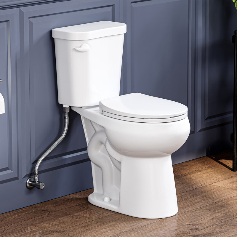 Toilette ronde deux pièces à hauteur de fauteuil H 18,9 po, chasse simple 1,28 GPF, siège à fermeture en douceur, MaP 1000g