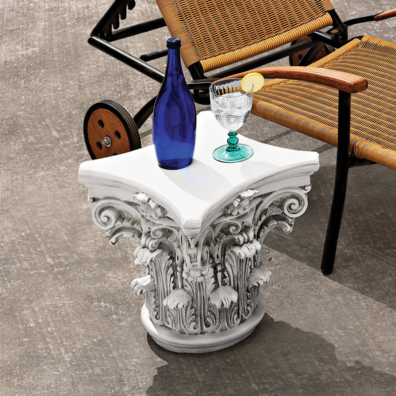 Small White Resin Corinthian Pillar Capital