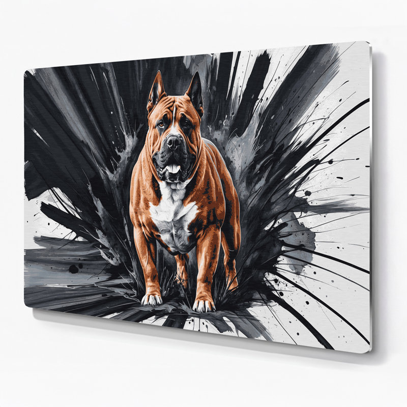 «Dogs Boerboel», art mural en métal gris, H 16 po x l 20 po