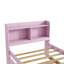 Lit simple avec lit gigogne, bibliothèque, rose