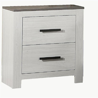 Table de chevet de couleur blanche 1pc Table de chevet 2 tiroirs