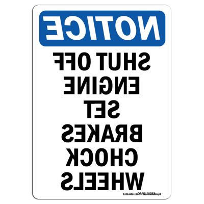 Shut off Engine Set Brake Sign