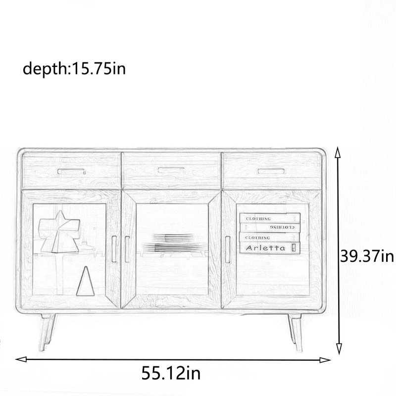 Armoire décorative entièrement en bois massif
