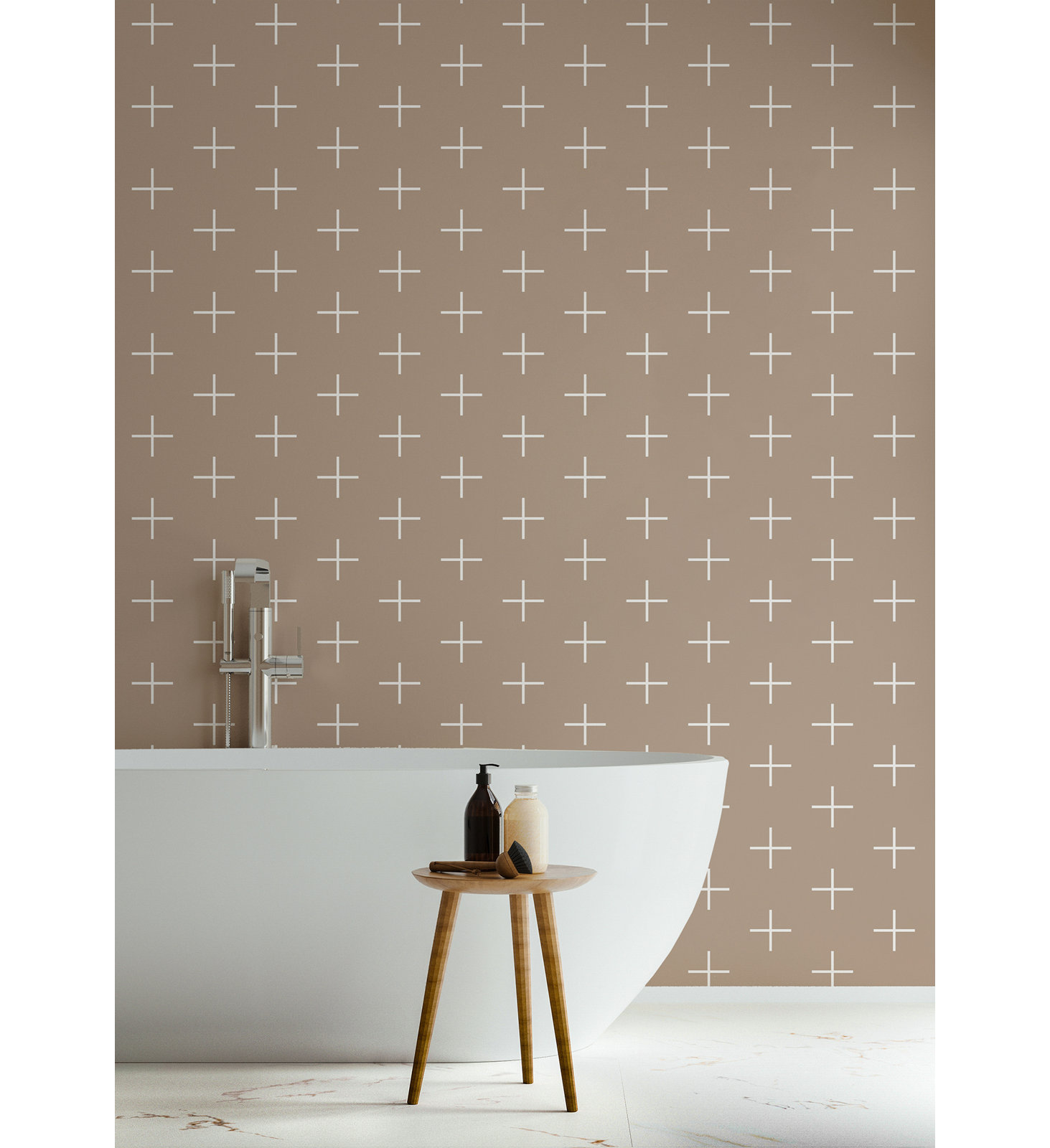 Mrs Paranjape Papers Mrs Paranjape Self-Adhesive Wallpaper, White/Brown, Paper, Non-pasted