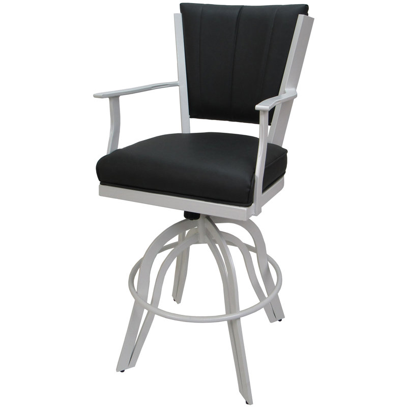 Tabouret de comptoir pivotant 26 po, Blanc, Gris