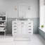 Meuble-lavabo de comptoir en marbre blanc pur Carrara de 48 po Hartford