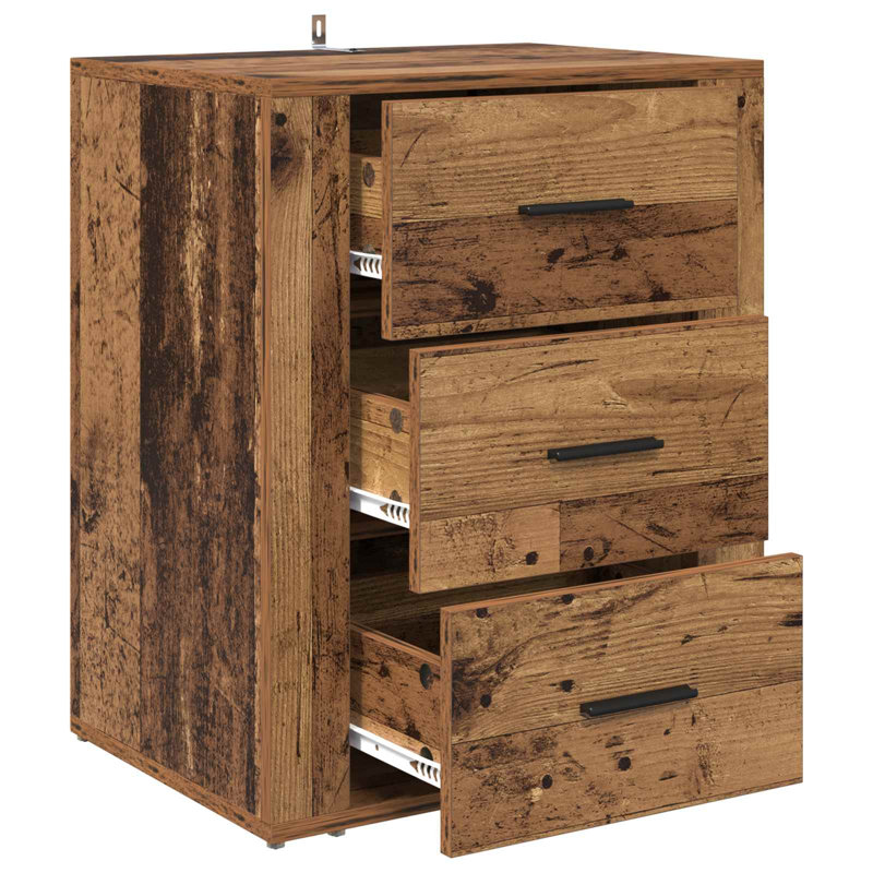 35cm W Manufactured Wood Bedside Table, Old Wood
