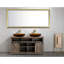 48 po x 84 po Miroir de brouillard rectangulaire encadré noir - DEL à intensité variable, fixation murale X 48 po Cadre beauté
