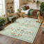Tapis floral lavable à la machine avec envers en caoutchouc durable pour le salon-130108709-130108713