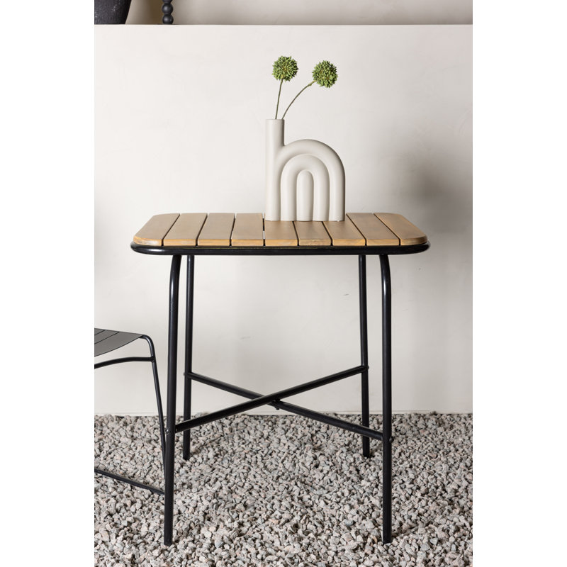 Arlisha Acacia Metal Base Dining Table