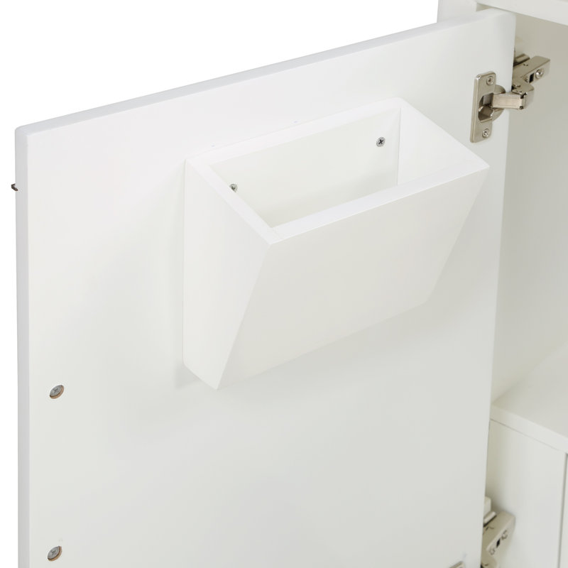 Gracie 36'' W Single Vanity, Satin White, Satin Brass, White Quartz
