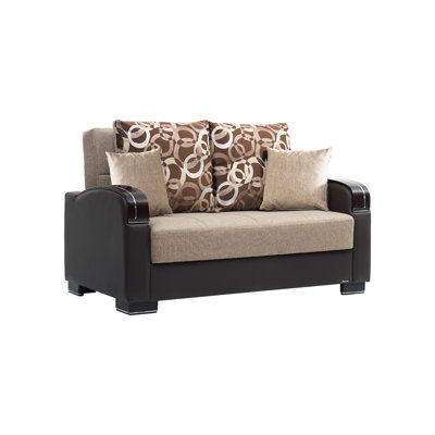 Norridge Mobi Max 65 in. Fabric Upholstered 2-Seater 3-in-1 Sleeper Loveseat Sofa Bed with Storage by Orren Ellis