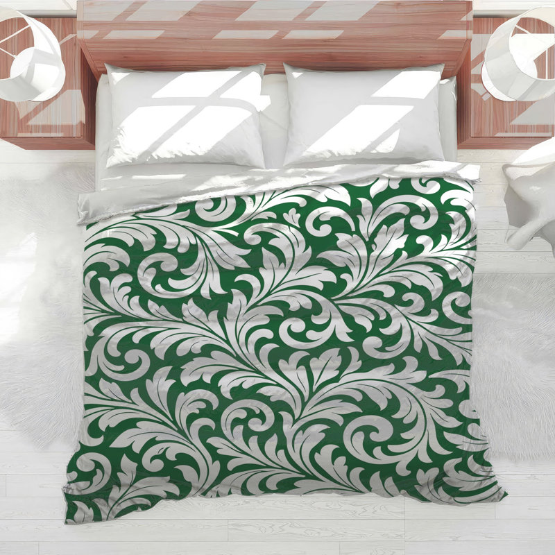 Édredon blanc à volutes florales, Twin