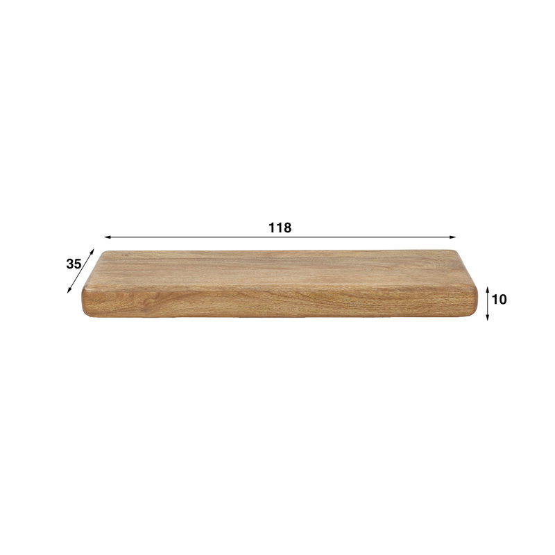 Rylan Solid Wood Floating Shelf, 10cm H x 118cm W x 35cm D