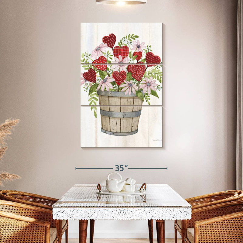 Lelend Rustic Valentine Bushel Basket, 32" H x 20" W