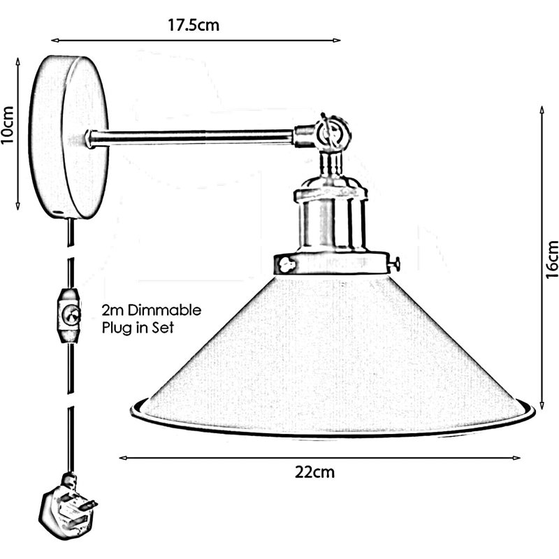 Plug-in Armed Sconce, White