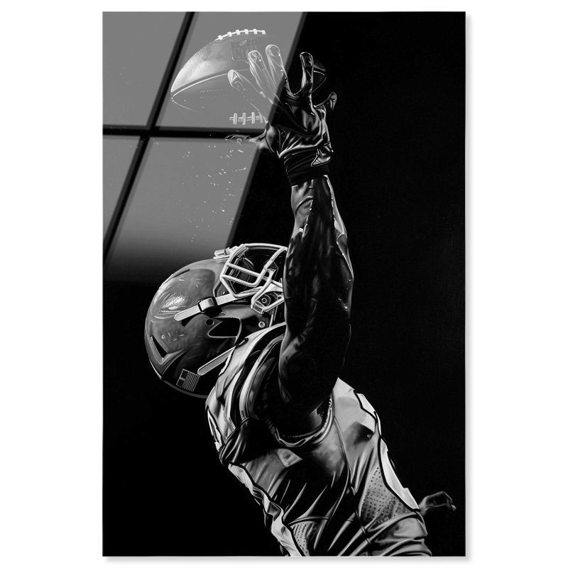 Reproduction acrylique de joueur de football par Notoriart, prête à être accrochée, H 54 po x l 36 po