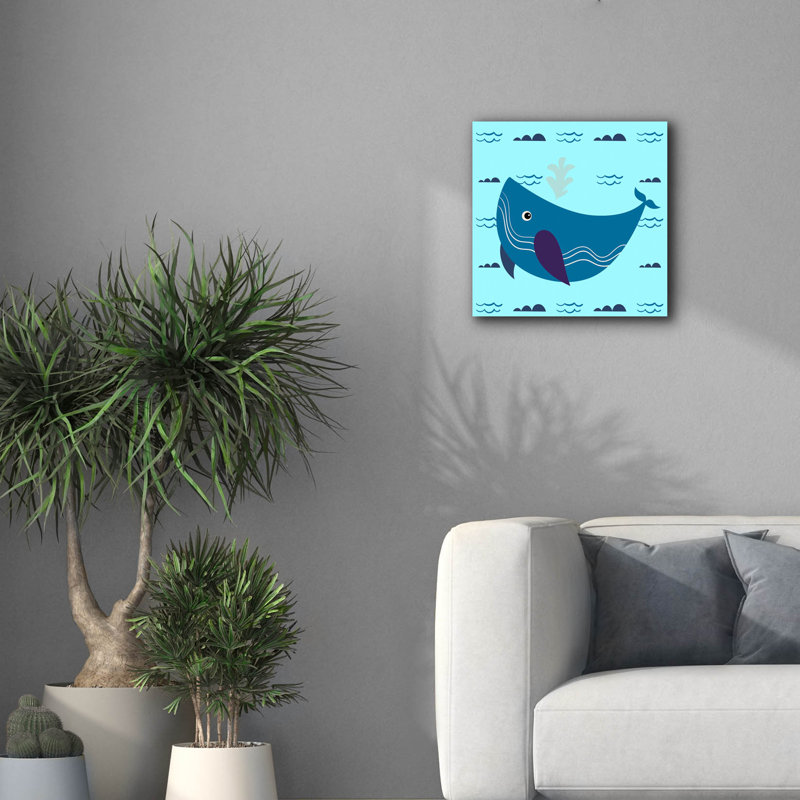 «Cute Whale 2» par Epic Portfolio, art mural sur toile, H 18 po x l 18 po x P 0,75 po
