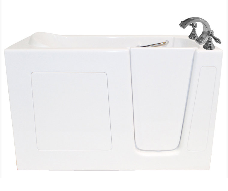 60'' x 30'' Soaking Porcelain Enameled Steel Bathtub with Faucet