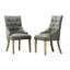 Chaises d'hôtesses à boutons en bois massif (2) - Style à oreilles avec garniture cloutée captivante 2 têtes capitonnées et élégantes-1871193724