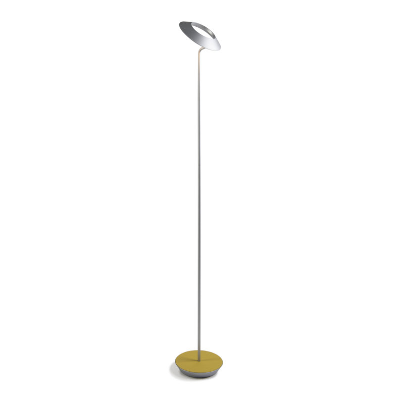 Lampe sur pied à DEL 46 po Royyo, Argent / feutre miellat