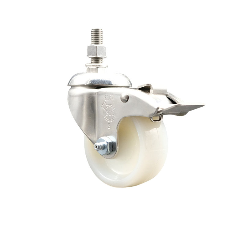 316SS Nylon Swivel Threaded Stem Caster Total Lock Brake SCC