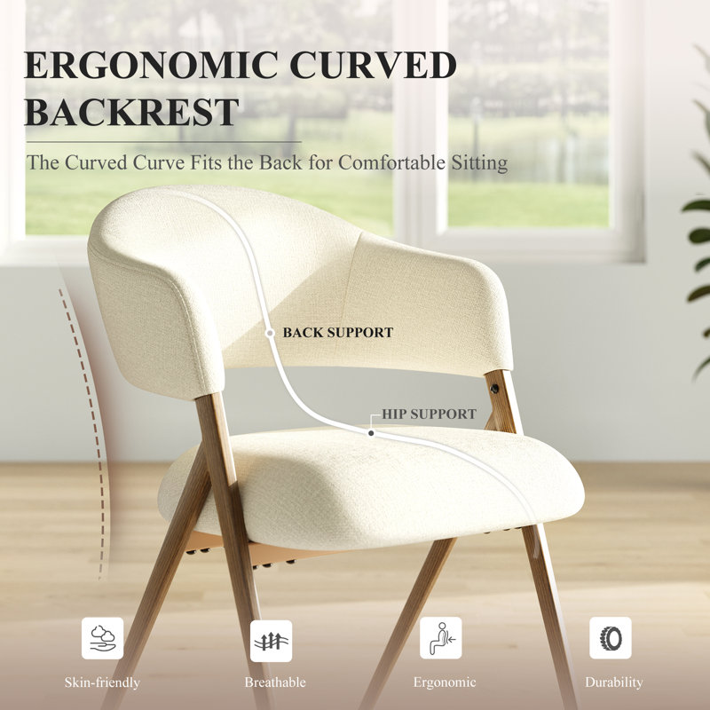 48cm H Fabric Upholstered Metal Upholstered Back Armchair in Green, Beige