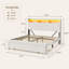 Lit plateforme tapissier avec rangement Beige
