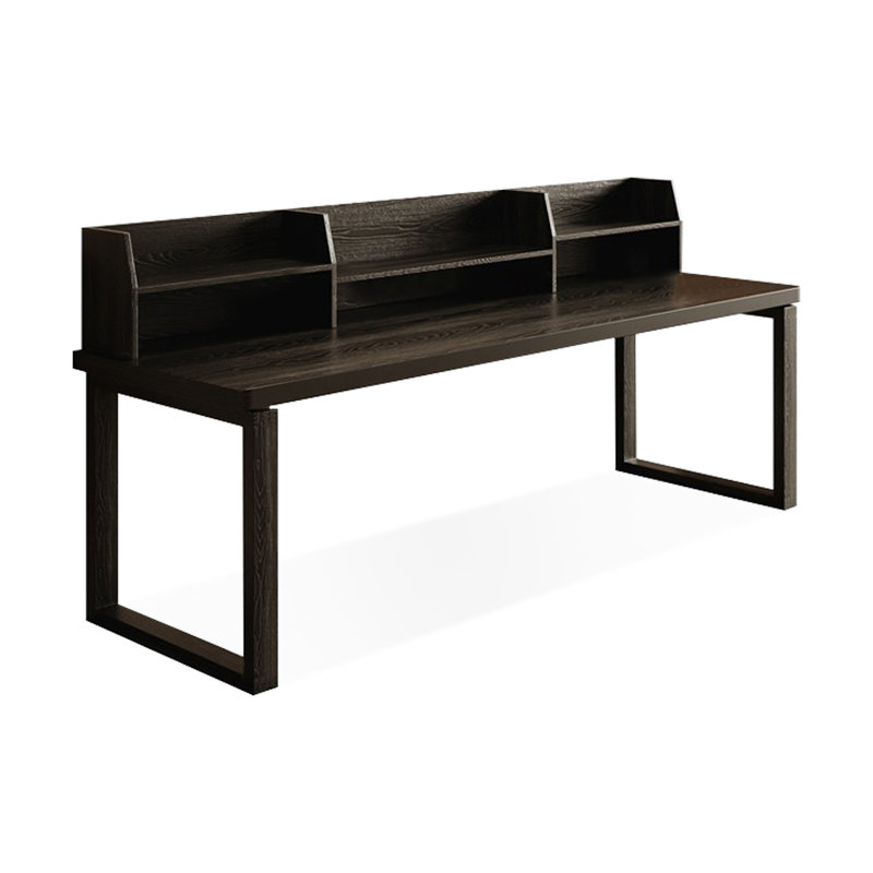 Bureau d'écriture rectangulaire en bois massif noir, H 29,53 po x l 62,99 po x P 23,62 po