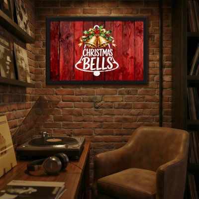 Christmas Christmas Bells On Wood Background