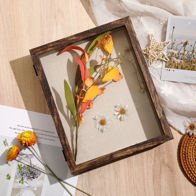 Rustic Shadow Box Picture Frame 8x10, Brown