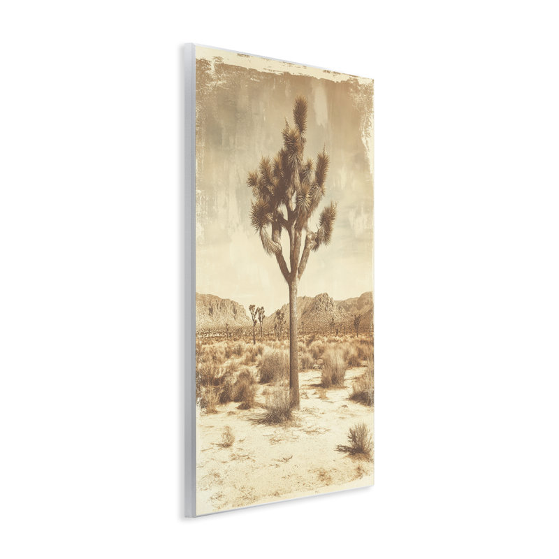 Plaque murale Southwest Landscape Lone Tree, design par Petal Prints Design, H 15 po x l 10 po