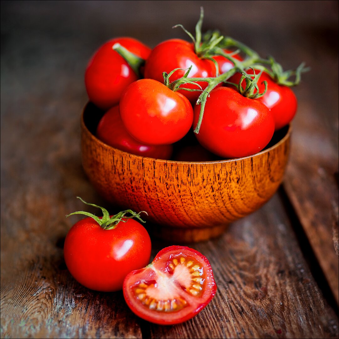 Glasbild Tomatenstrauch I