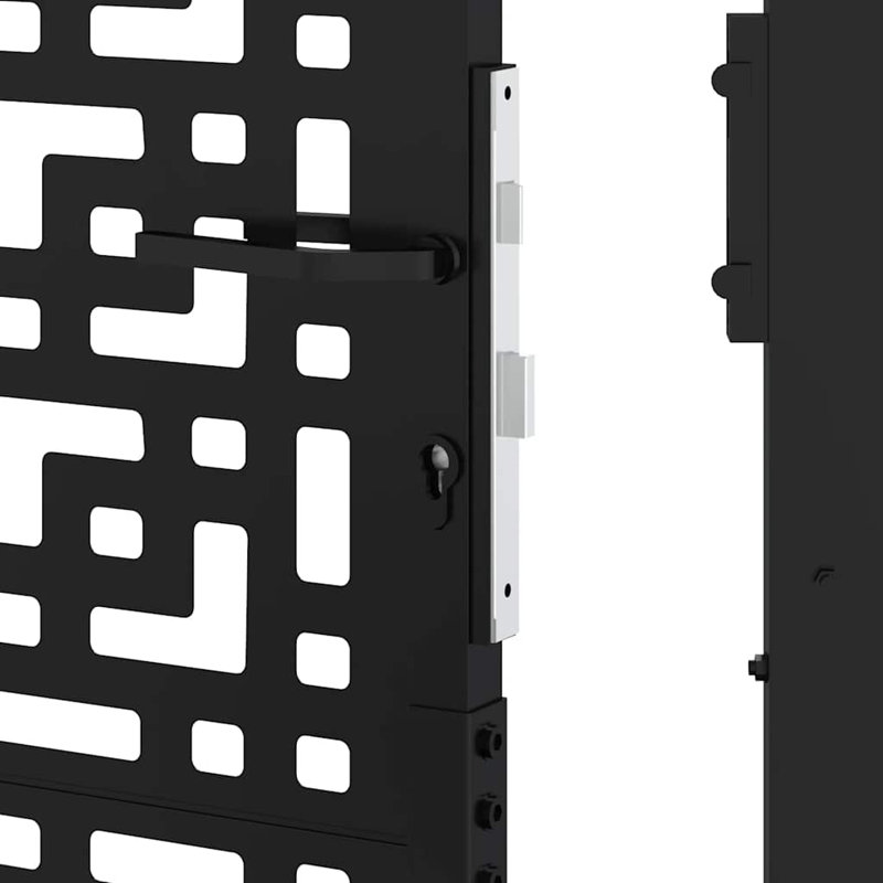 Porte de jardin vidaXL en forme de croix en acier noire de 105 x 155 cm, Noir, 39,4 po x 59,1 po