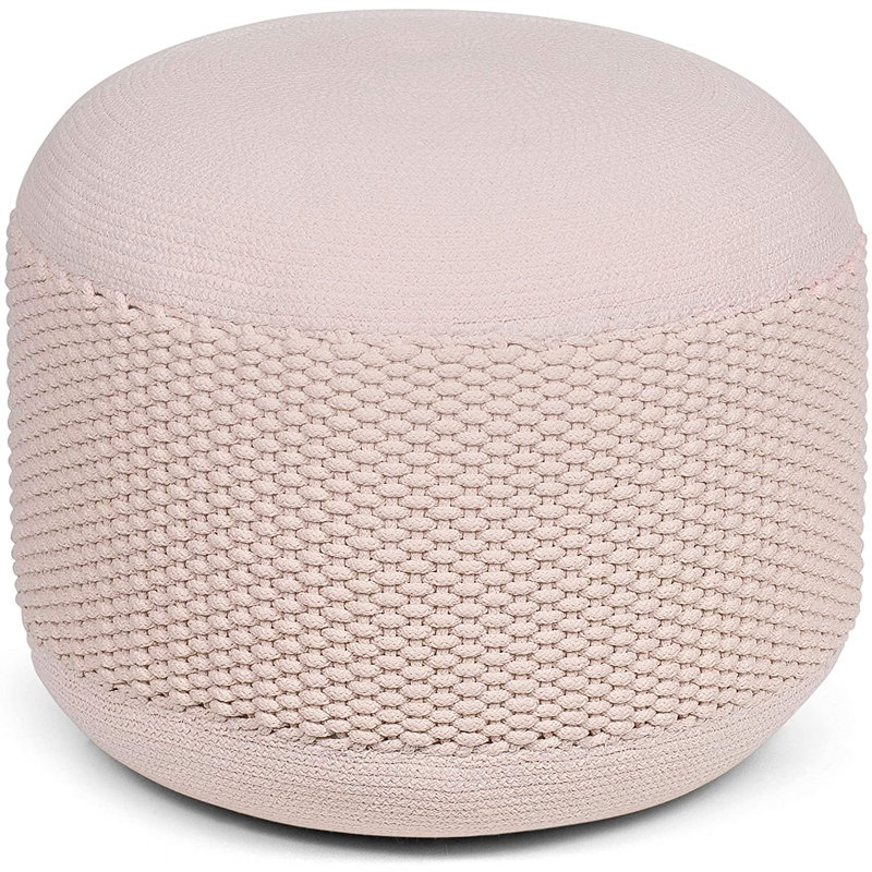 BirdRock Home Upholstered Pouf, Tan Cotton Blend