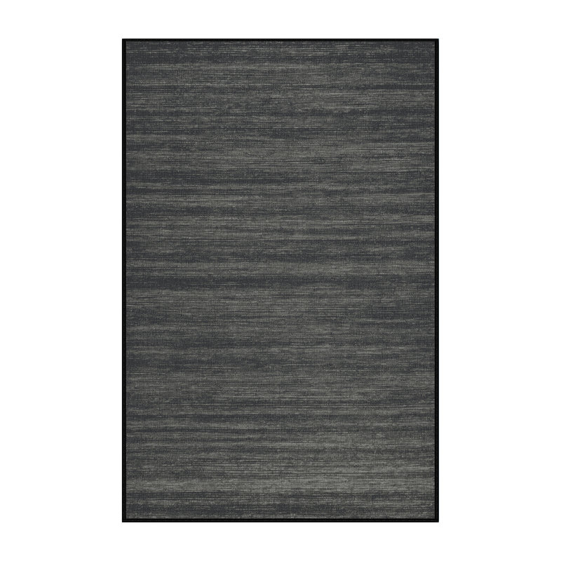 Tapis gris uni lavable à la machine, Rectangle de 5 pi x 8 pi