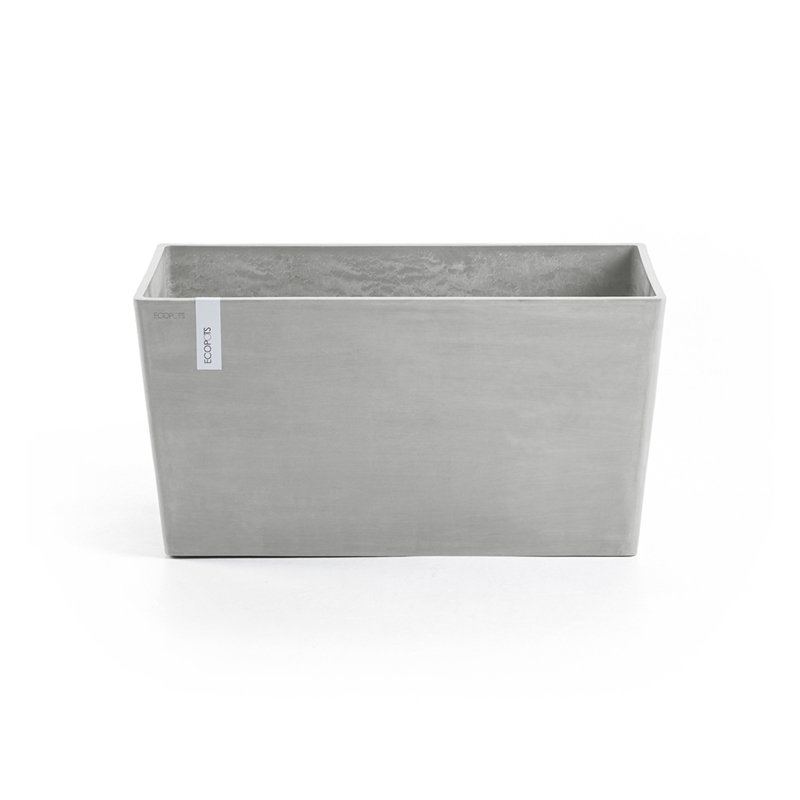 Pot Planter, White Gray, 15" H x 31.5" W x 16.5" D