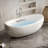 57.09"x33.46"Acrylic One-piece Seamless Freestanding Bathtub with Armrests