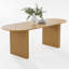 Table de salle à manger ovale moderne de style ferme Bren 79 po avec pied cannelé et fini mat en bois.-1381785616-1381785617