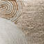 Emmeline Wool Upholstered Ottoman, White with Neutral Tones