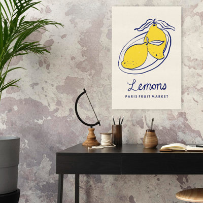 Paris Fruit Market Lemons Rustic Vintage Fruit Wall Art