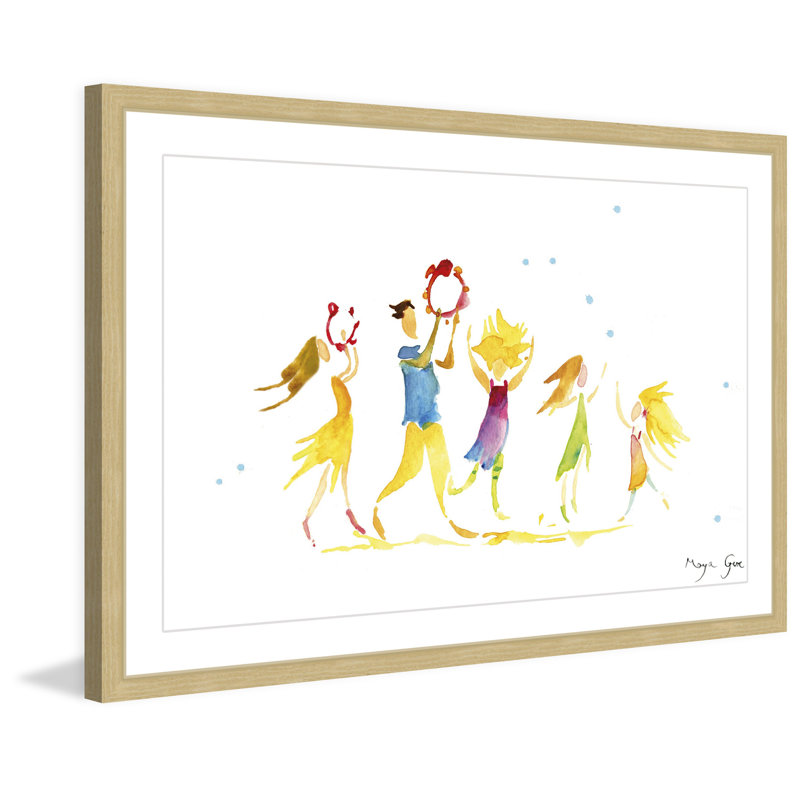 «Dancing Family» par Maya Gur, reproduction d'art encadrée, H 16 po x l 24 po x P 1,5 po