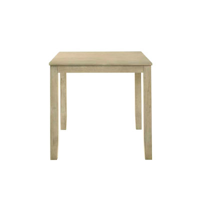 Table de salle à manger carrée à hauteur de comptoir crème, aspect traditionnel, 4 places, table en bois, style 4 places, fabrication robuste