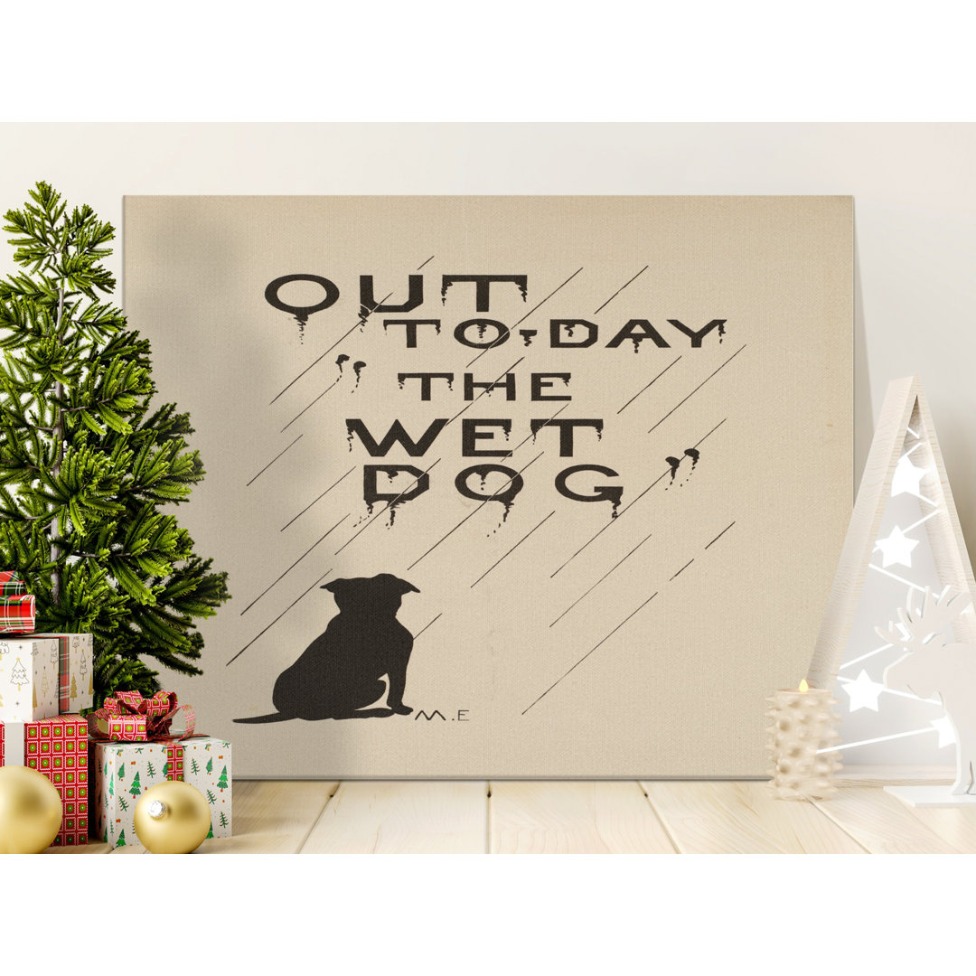 Wet Dog Canvas Wall Art, Black Silhouette Dog Print, Ready to Hang, Modern Decor, Gallery Wrapped Canvas, Statement Piece, Archival Quality