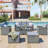 6-Piece All-Weather Wicker Patio Set With Sofas & Ottoman