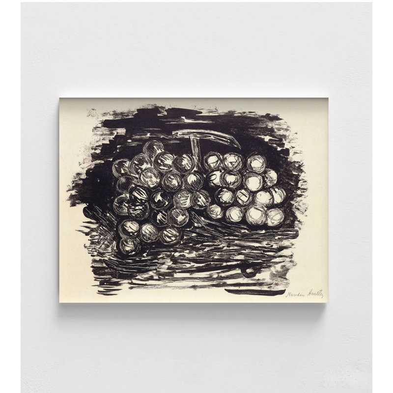 Raisins de Marsden Hartley, art illustratif de nature morte, cafétéria, Pas de tapis, H 12 po x l 16 po, Imprimé seulement