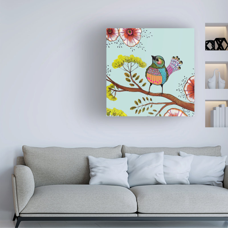 Art mural sur toile tendue - "Melodie" de Sylvie Demers pour décoration de salon, de chambre à coucher ou de bureau - 35 x 35